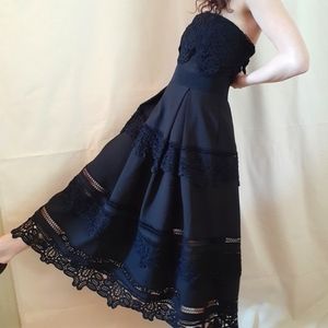 Black strapless gothic maxi dress